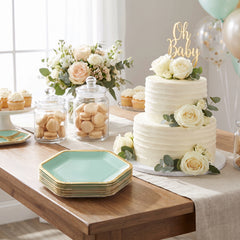 Hexagonal Metallic Willow Party Plates - 7"