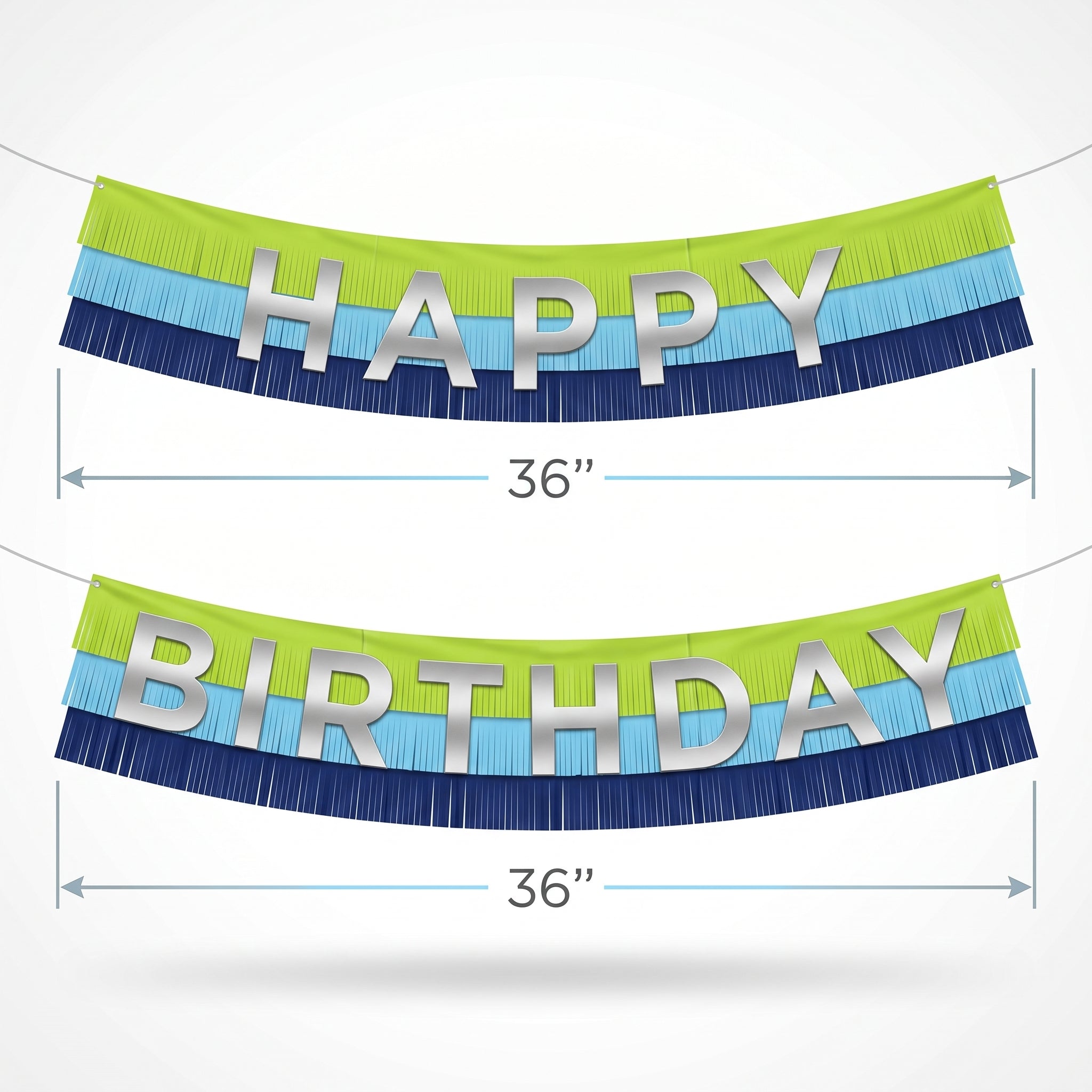Modern Fringe Happy Birthday Banner