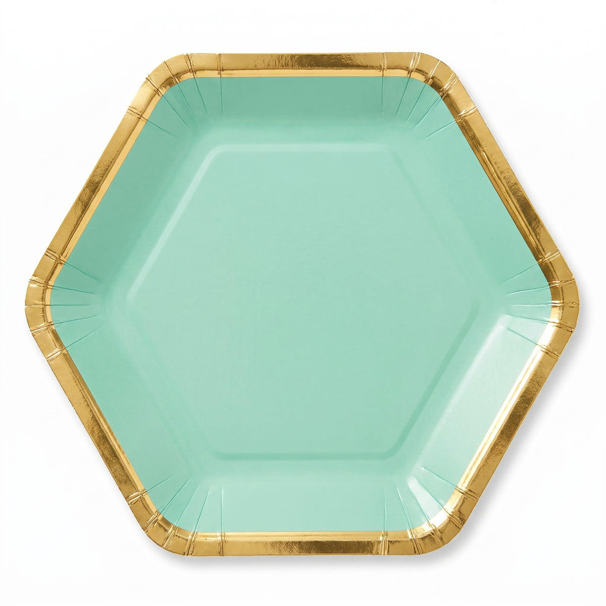 Hexagonal Metallic Willow Party Plates - 7"