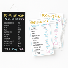 Old Wives' Tale Gender Reveal Game ‚Äì 25 Pack