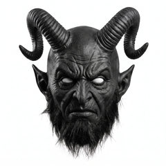 Sinister Black Devil Mask - Halloween Horror Prop