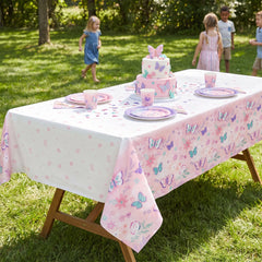 Butterfly Flutter Plastic Table Cover for Kids' Birthday Parties