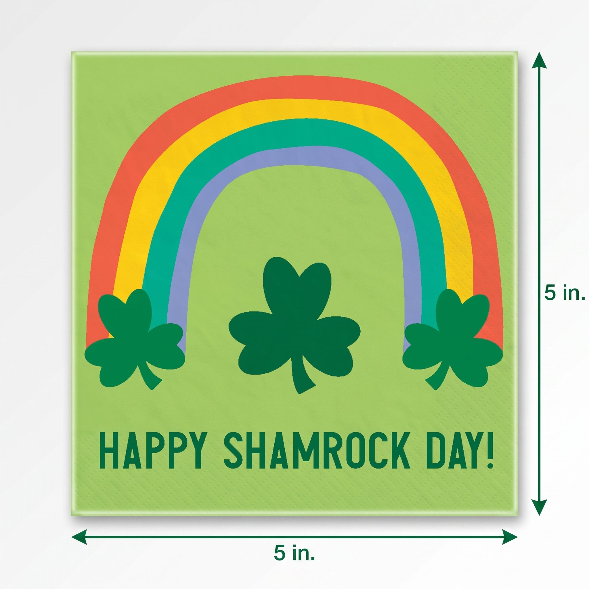 Happy Shamrock Day Beverage Napkins - 5 In. X 5 In.