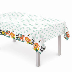 Get Wild Jungle Birthday Plastic Table Cover, 54x96 in