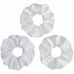 Classic White Scrunchies, 3-Pack
