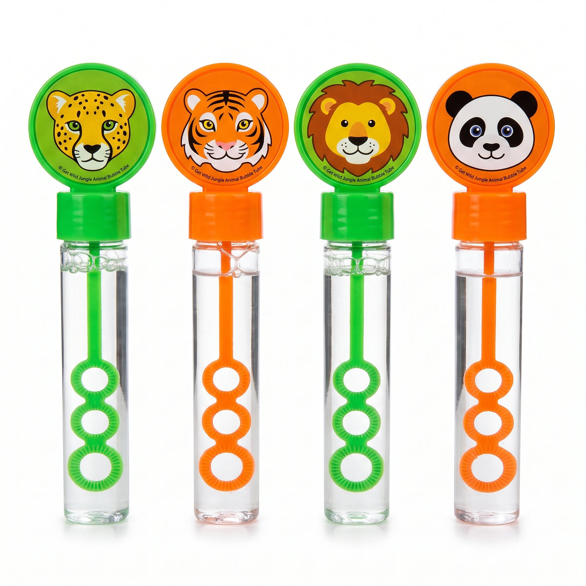 Get Wild Jungle Animal Bubble Tube Pack - 4 Pack Party Favors