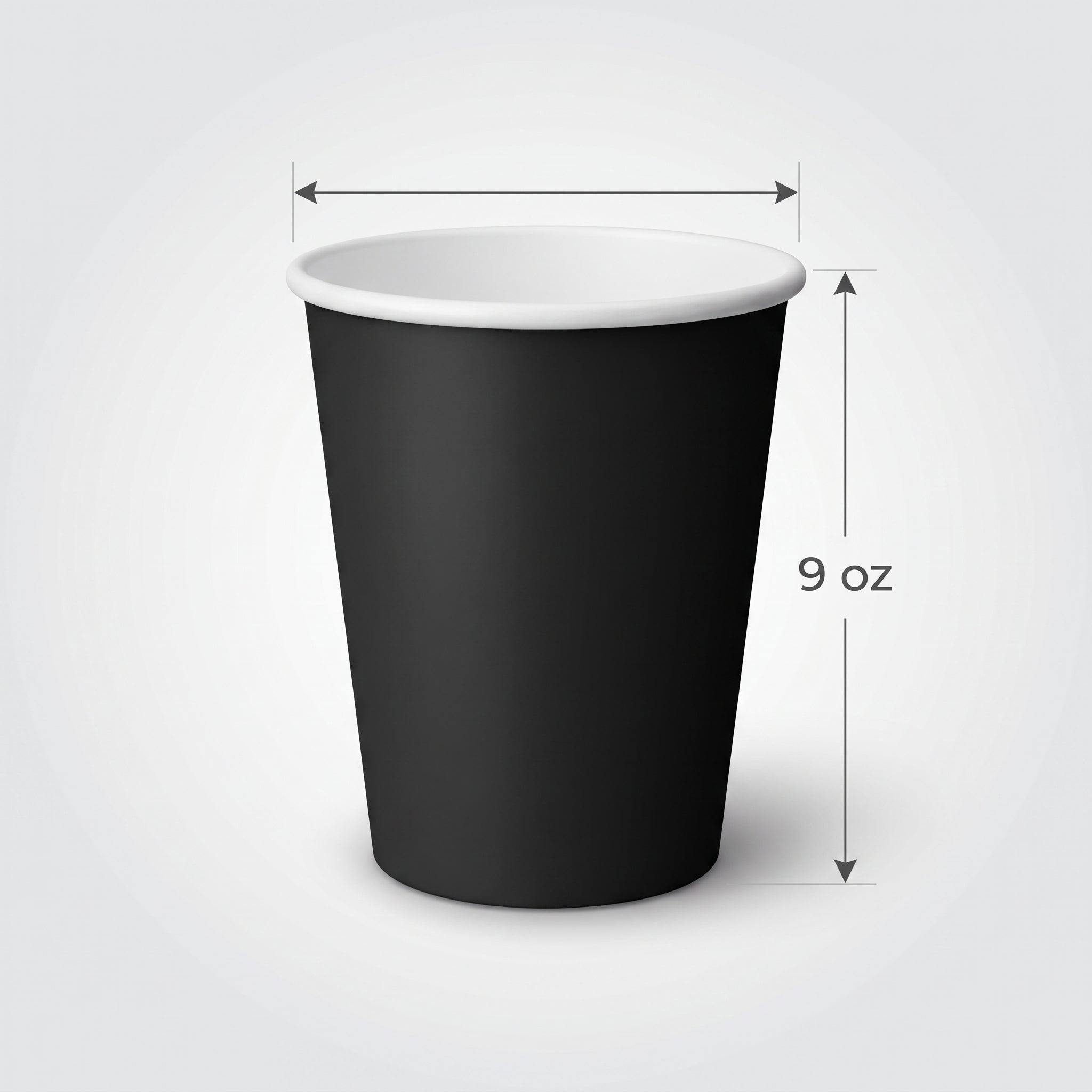 Jet Black 9oz Paper Cups - 20 Count