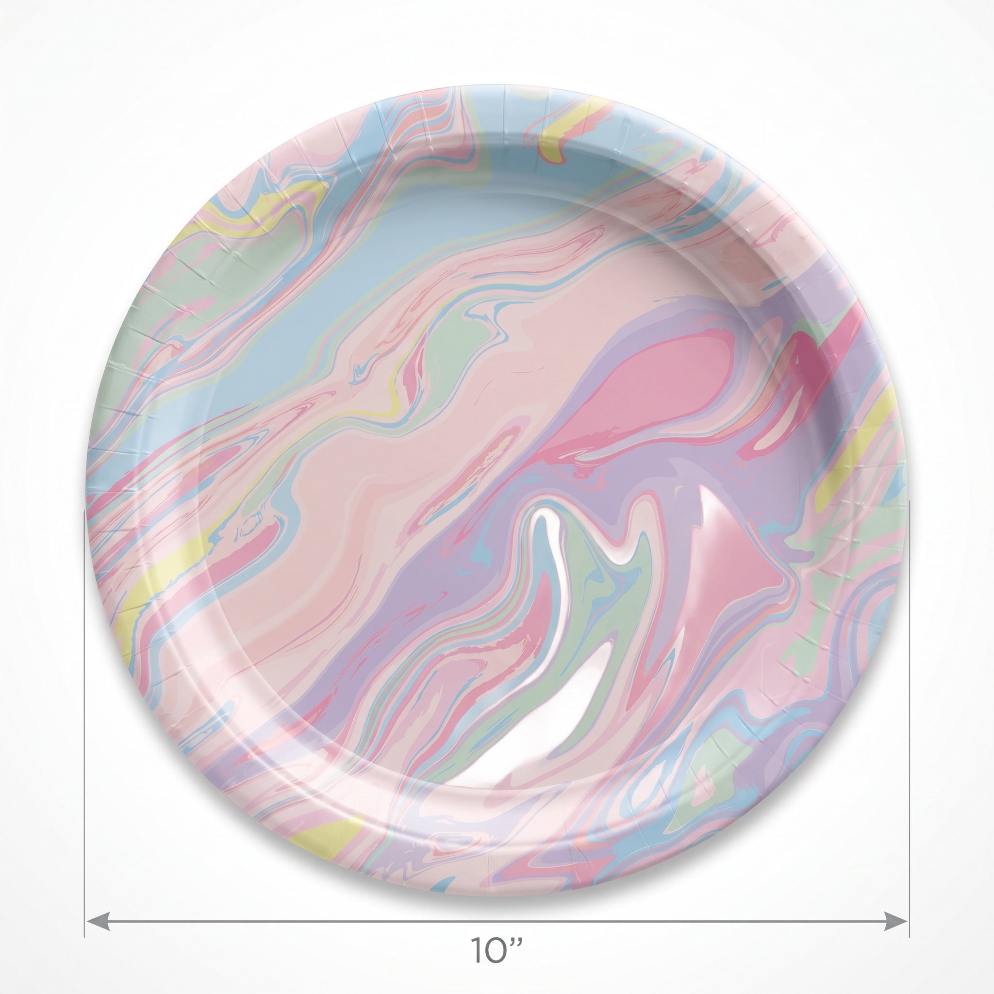 Pastel Marble 10" Round Paper Plates