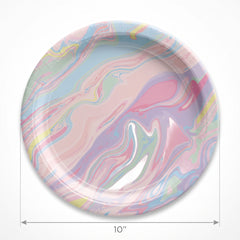 Pastel Marble 10" Round Paper Plates