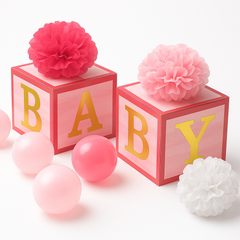 Pink Baby Shower Table Box Decorating Kit