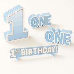 Blue 1st Birthday Table Decorating Kit