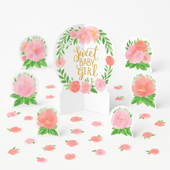 Floral Baby Shower Table Decorating Kit ‚Äì "Sweet Baby Girl" Theme