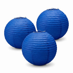 Royal Blue 9.5" Round Paper Lanterns - 3 Pack
