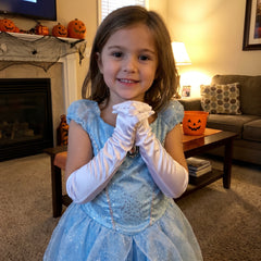 Children's Long White Costume Gloves