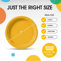 7 In. Yellow Plastic Plates | Case of 600
