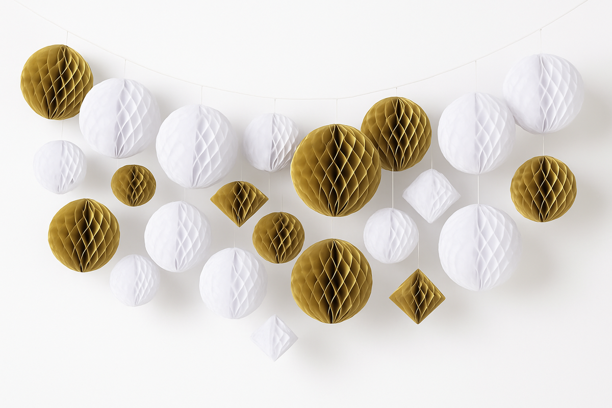 Gold and White Honeycomb Decoration Kit