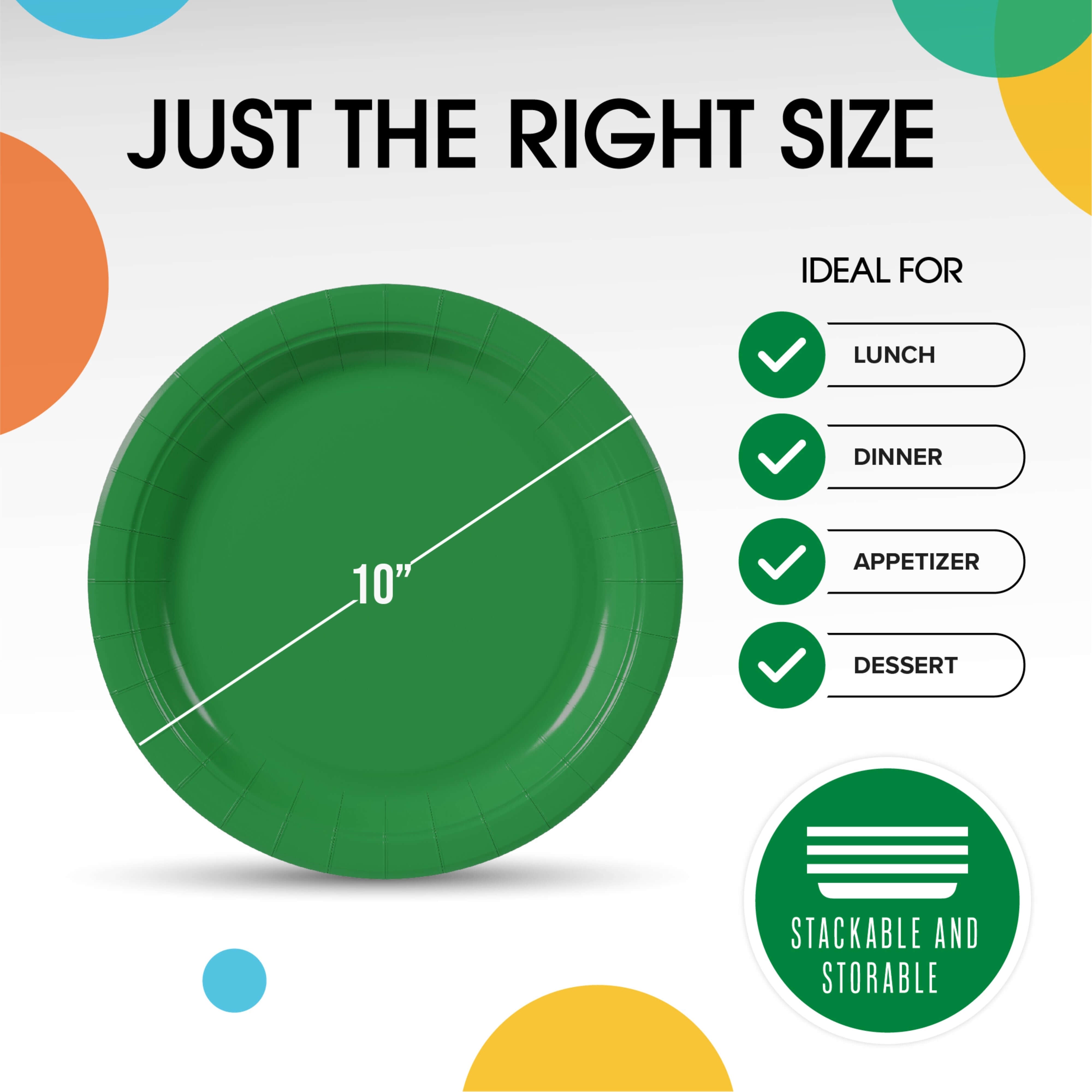 10 In. Emerald Green Paper Plates | Case of 1000