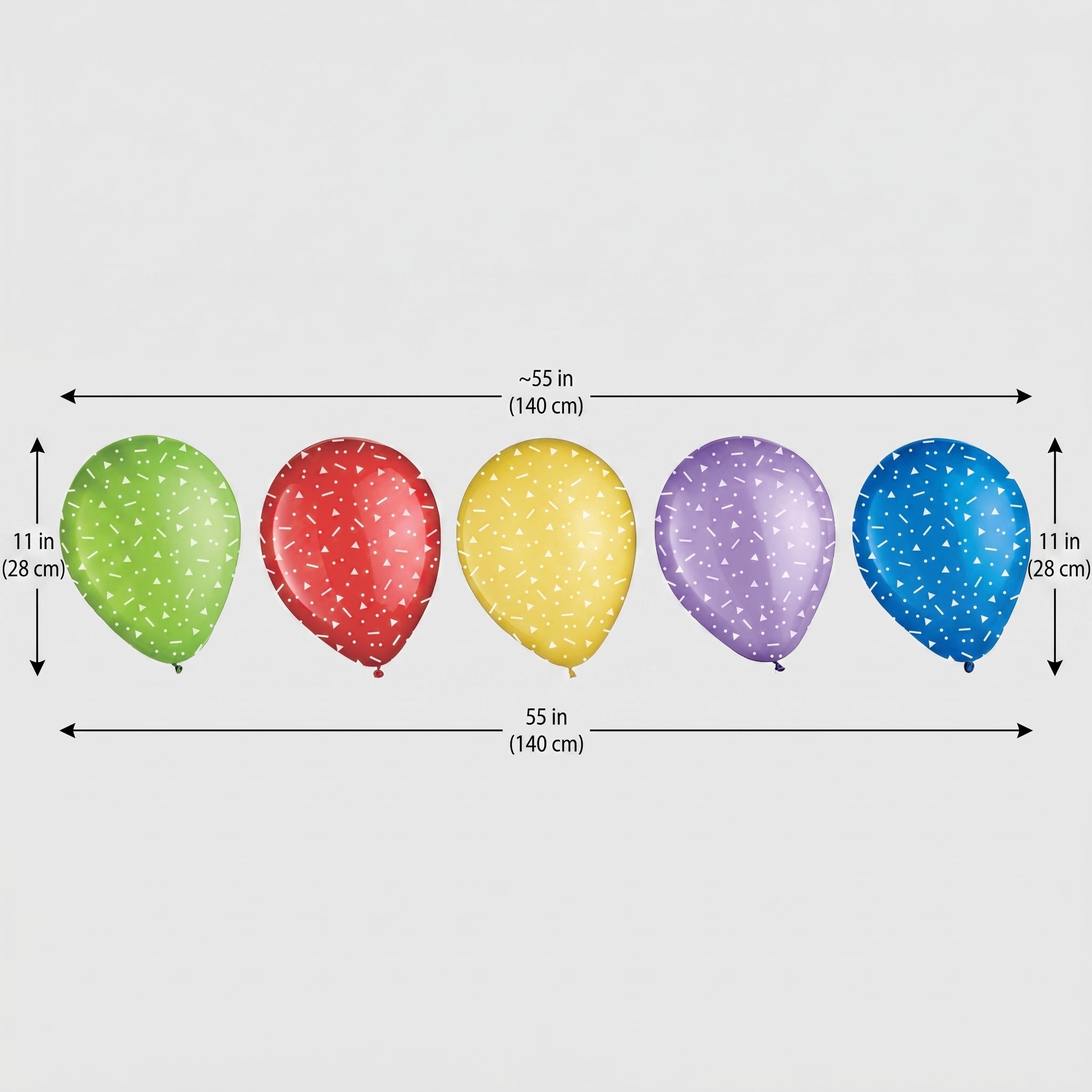 Primary Colours Confetti Latex Balloon Pack - 11-inch, 15 Count
