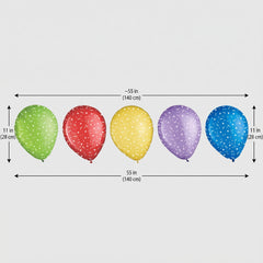 Primary Colours Confetti Latex Balloon Pack - 11-inch, 15 Count