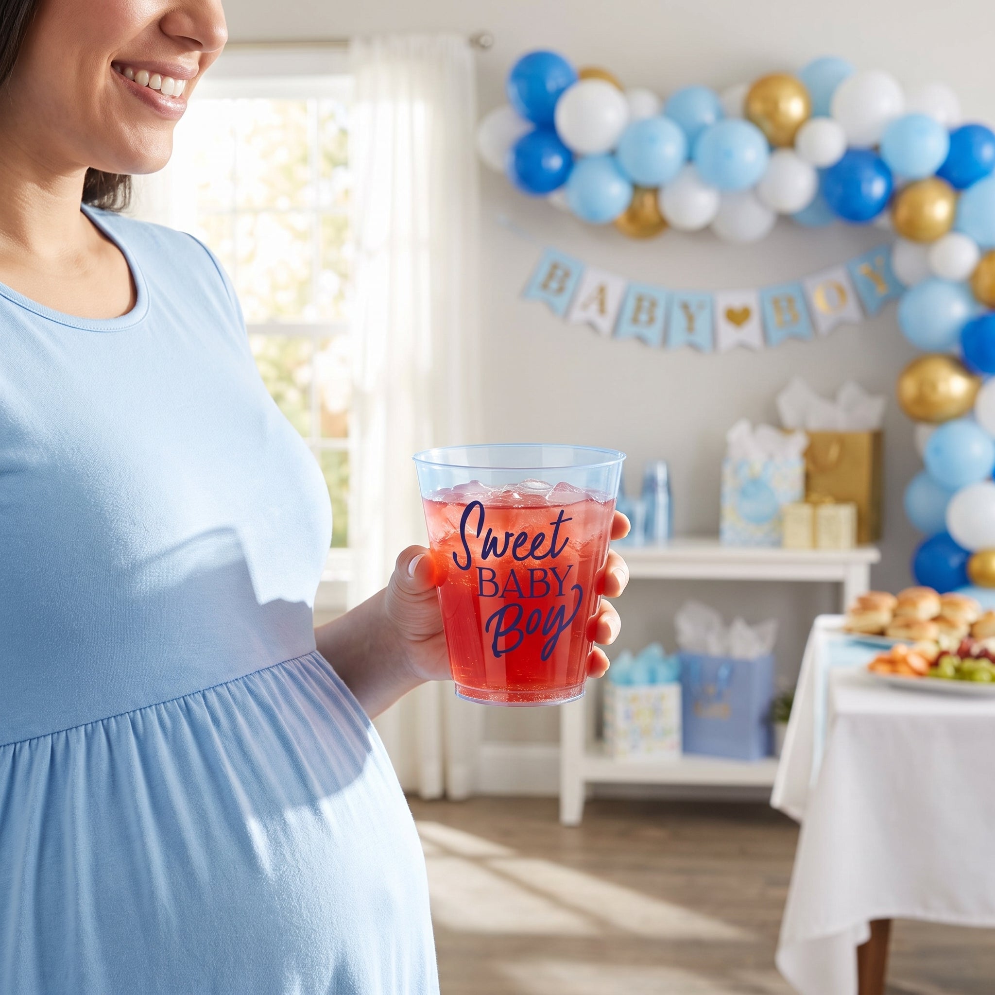 "Sweet Baby Boy" 9oz Plastic Baby Shower Tumbler