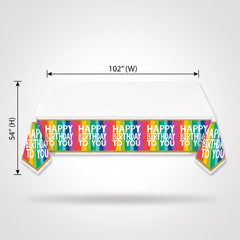 Rainbow Wishes Birthday Plastic Table Cover