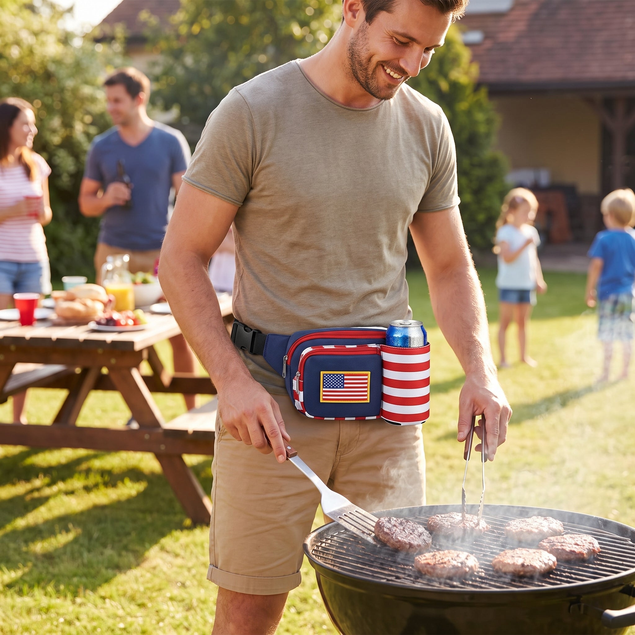 Patriotic Drink Holder Fanny Pack