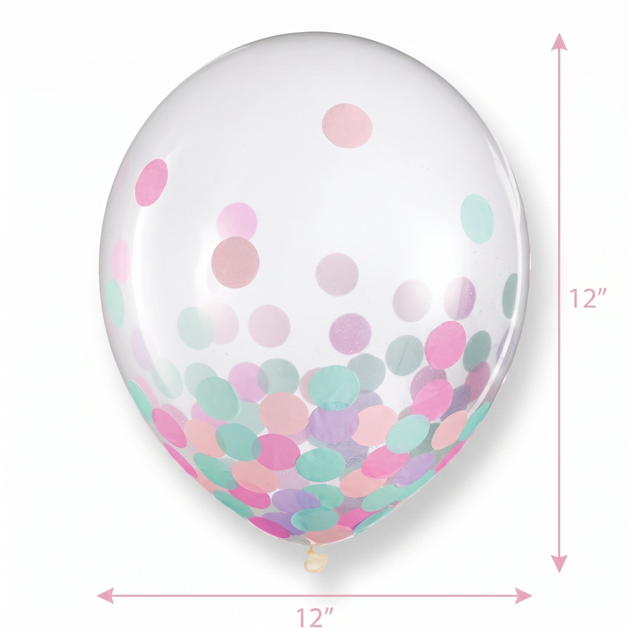 Lavender, Pink & Turquoise Confetti Balloons - 12", 6-Pack