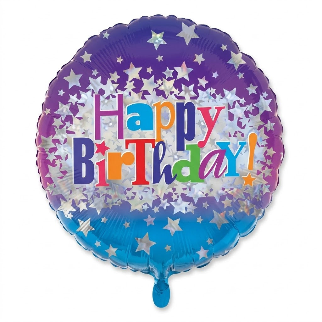 18" Holographic Happy Birthday Foil Balloon
