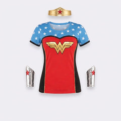 Wonder Woman Superhero Costume T-Shirt & Accessories - Adult L