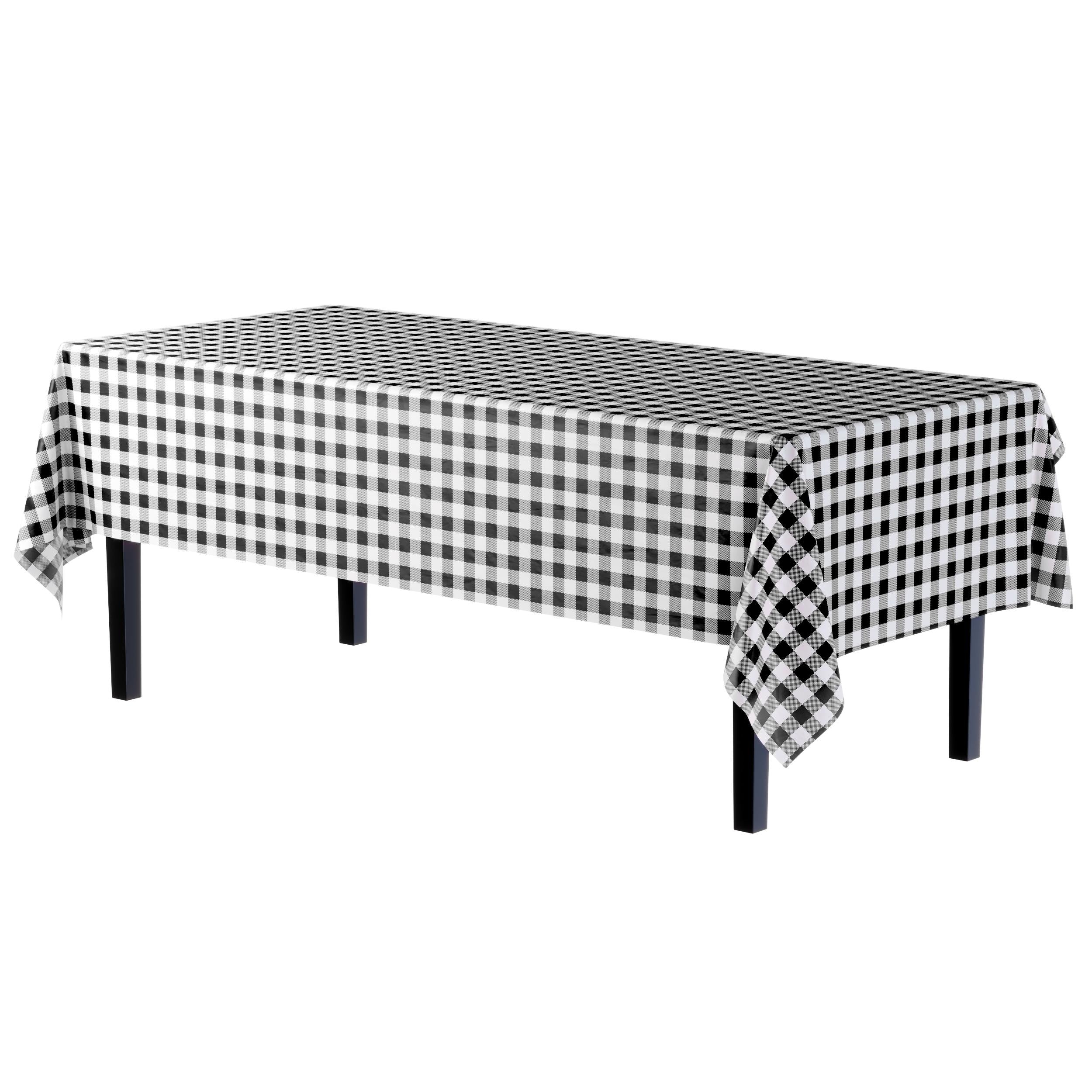 54 In. x 300 Ft. Cut to Size Table Cover | Black Gingham