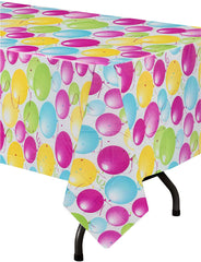 Balloon Print Plastic Table Covers | 12 Pack