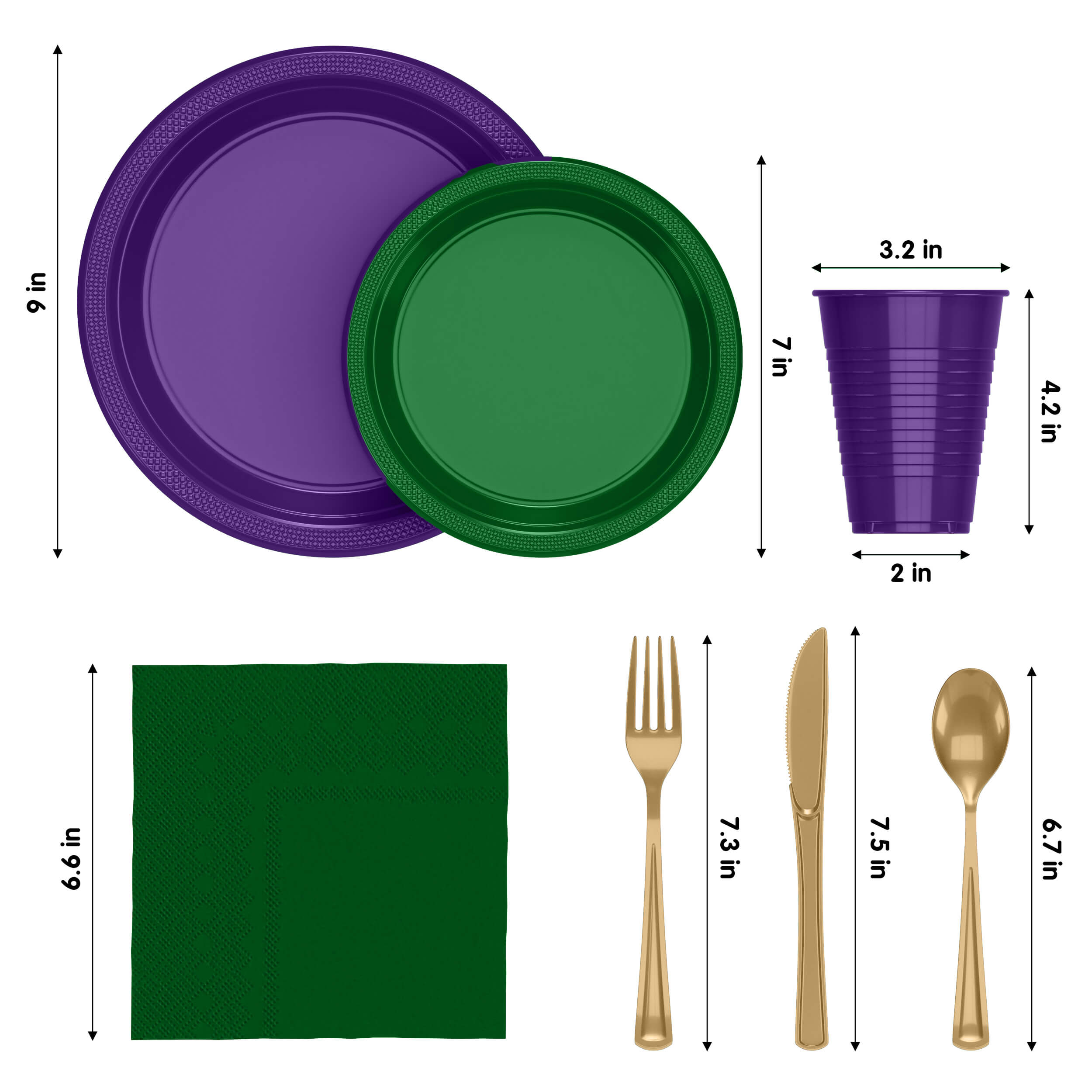 350 Pcs Mardi Gras Disposable Tableware Set