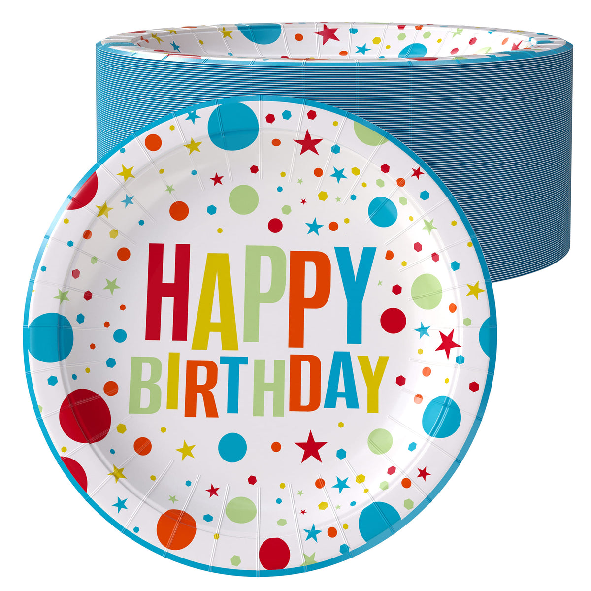 7 In. Birthday Print Paper Plates - 50 Ct.| Case of 20