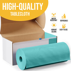 54 in. x 300 Ft. Cut To Size Table Roll  | Aqua | Case of 4