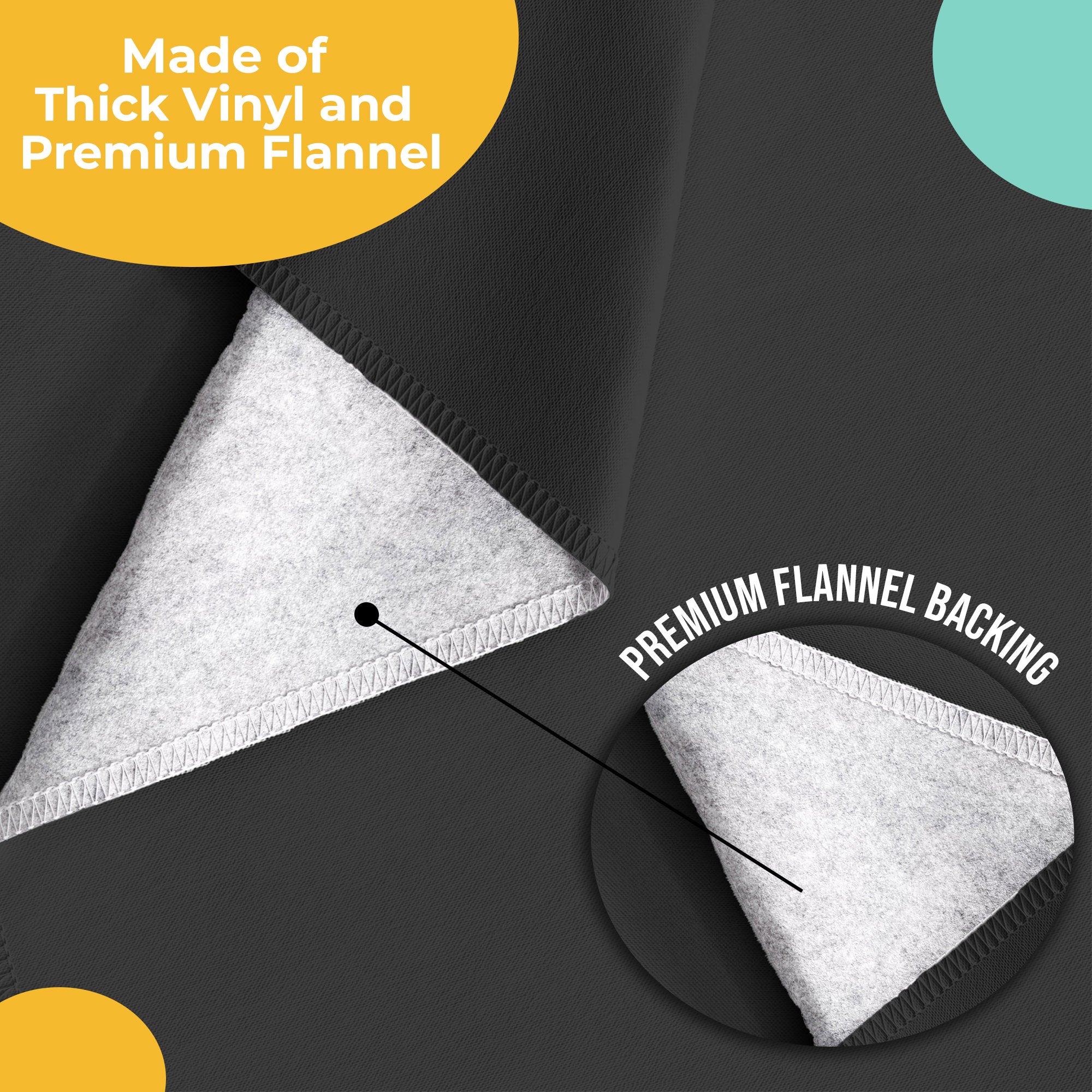 Black Flannel Backed Plastic Table Cover 54 in. x 108 in.