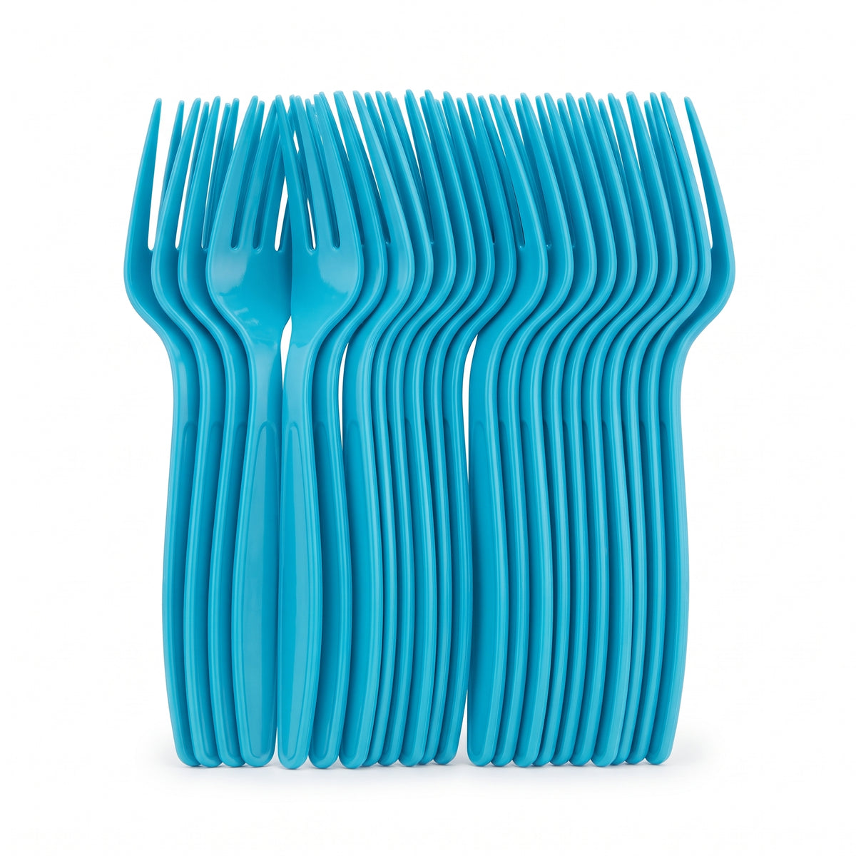 Caribbean Blue Plastic Forks - 7.5 In. | 20 Count