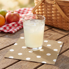 Gold Polka Dot Luncheon Napkins - 6.5 In. X 6.5 In. | 16 Count