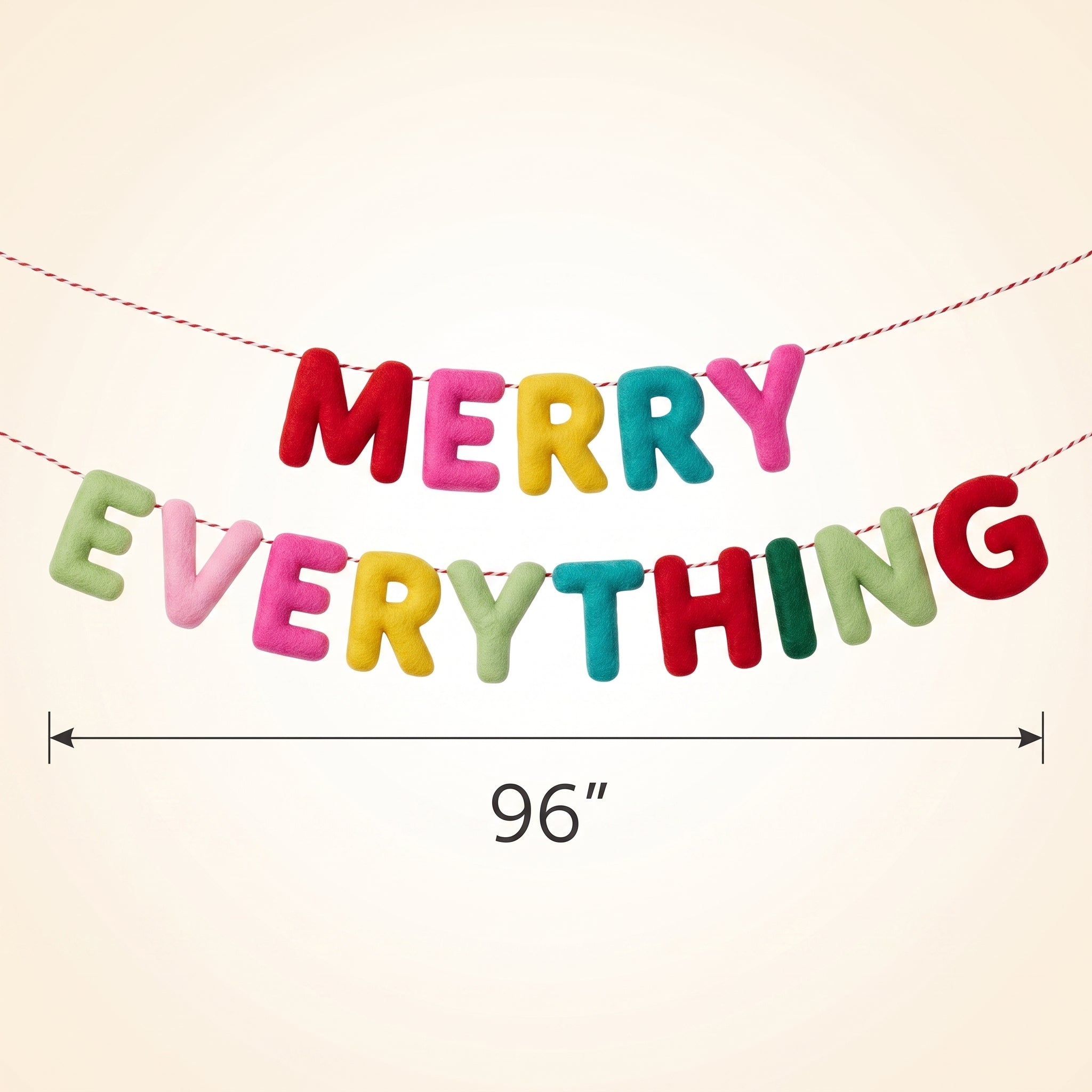 Festive "Merry Everything" Felt Banner Set - 8 ft