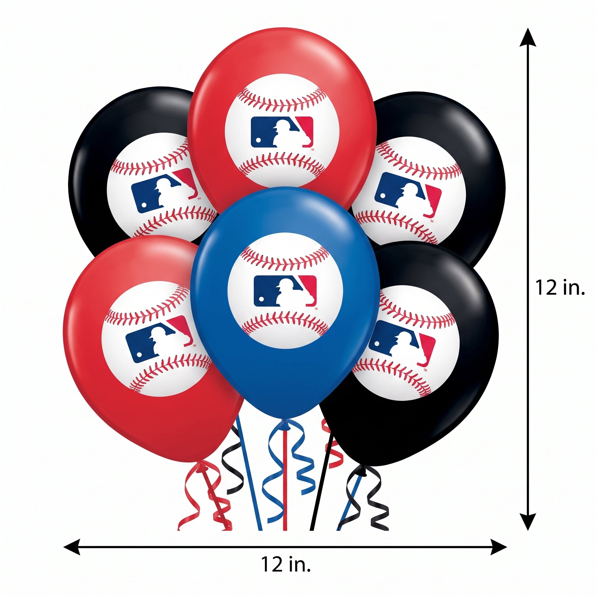 Major League Baseball Printed Latex Balloons - 12-Inch, 6-Pack