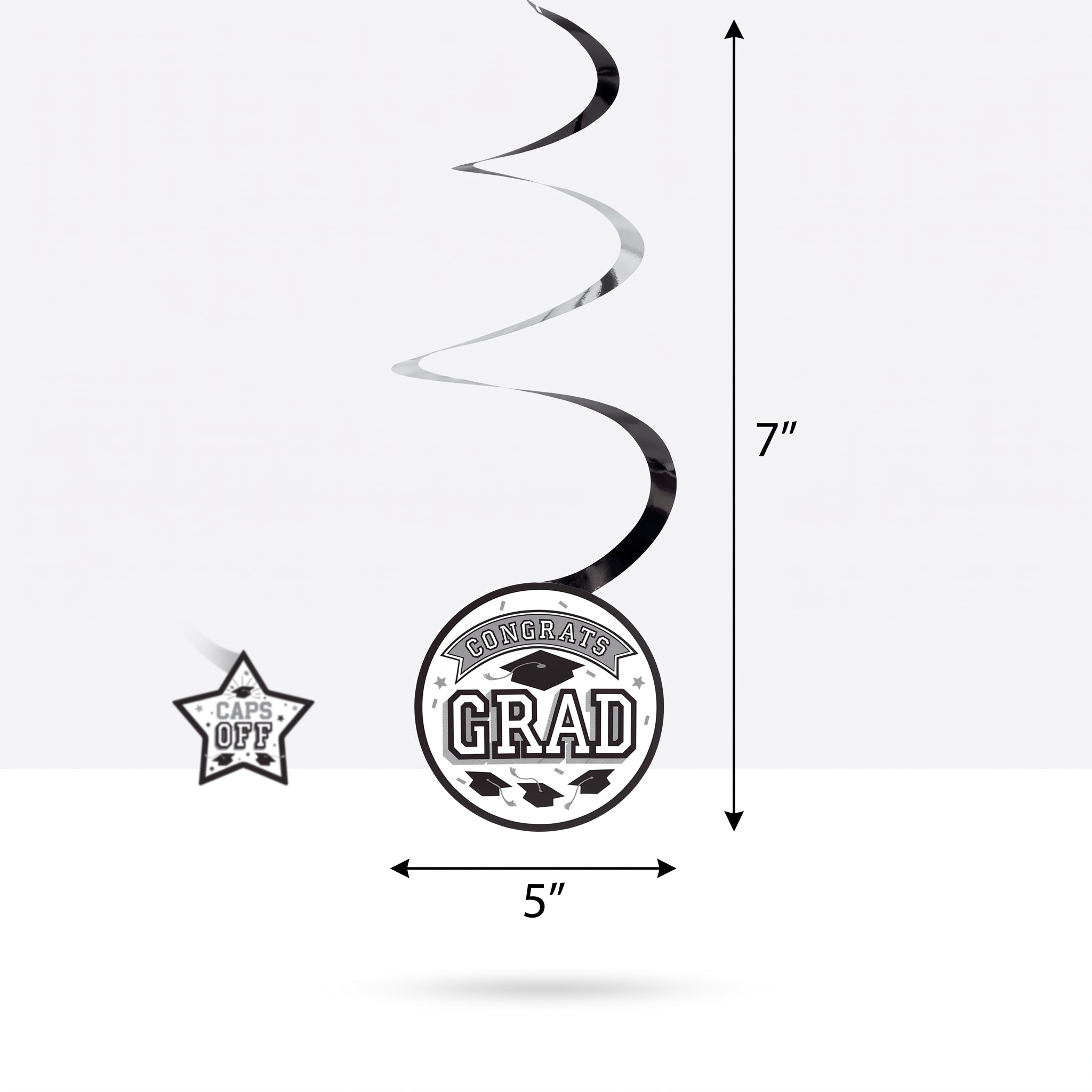 White Graduation Swirl Decorations - 12 Pack