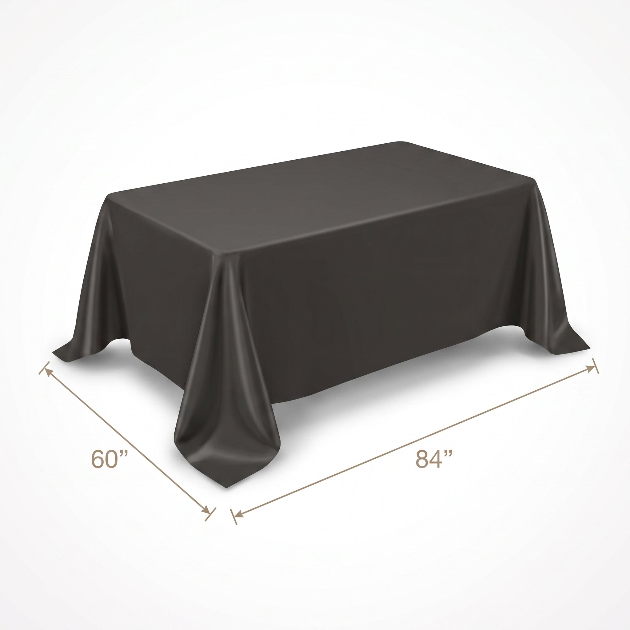 Elegant Silver Fabric Table Cover - 60" x 84"