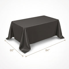 Elegant Silver Fabric Table Cover - 60" x 84"