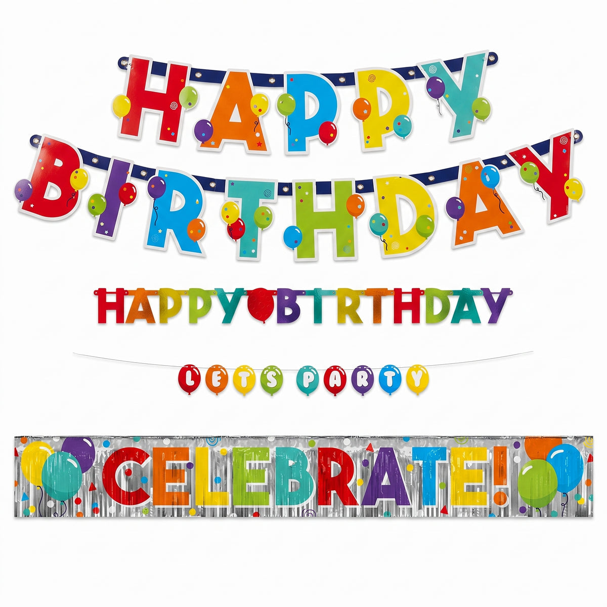 Vibrant Birthday Celebration Banner Set