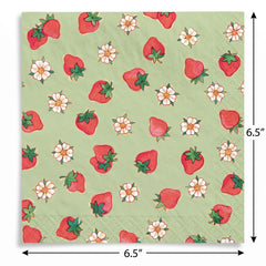 Strawberry Shortcake Birthday Luncheon Napkins - 6.5 In. x 6.5 In.