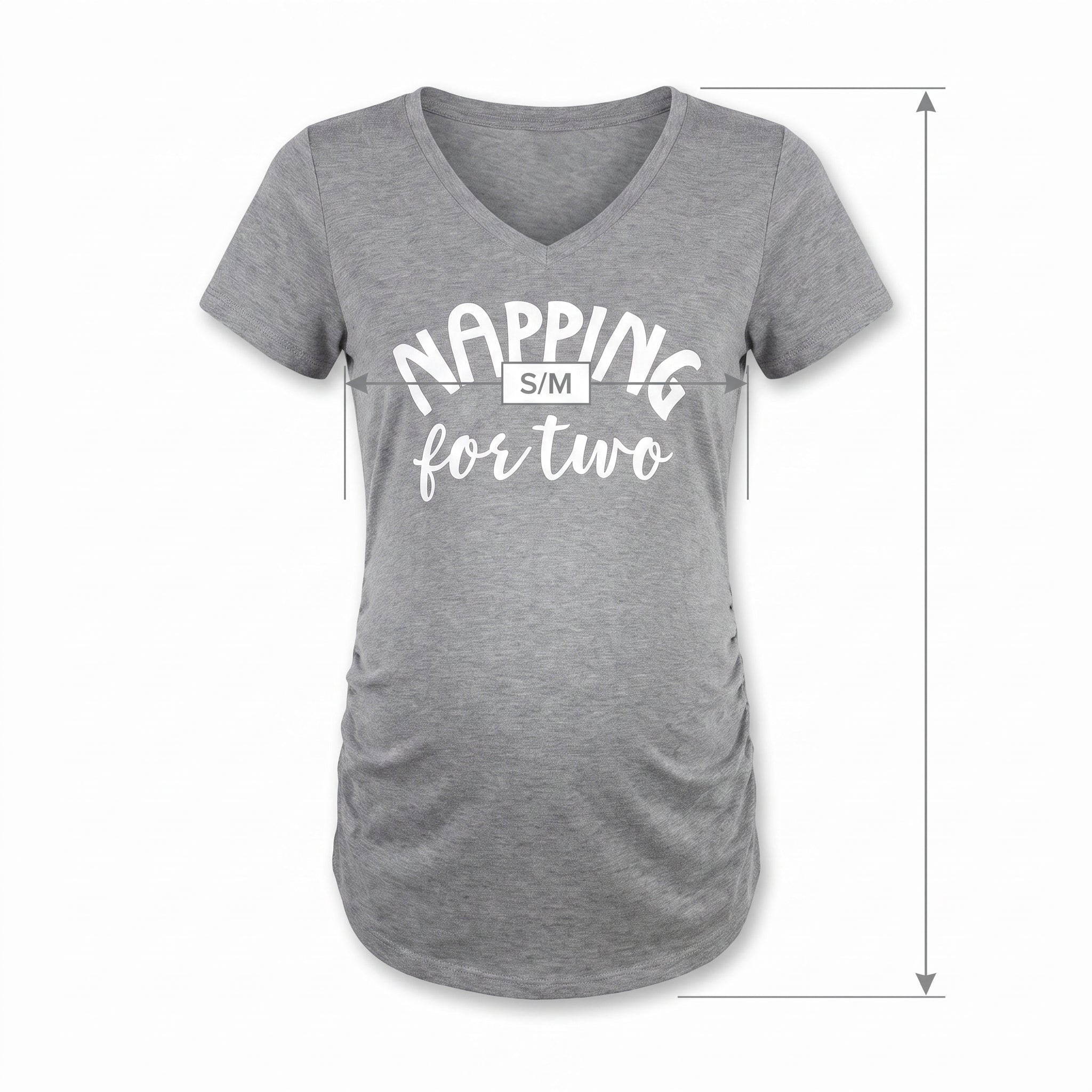 Napping for Two Maternity T-Shirt - Grey, S/M