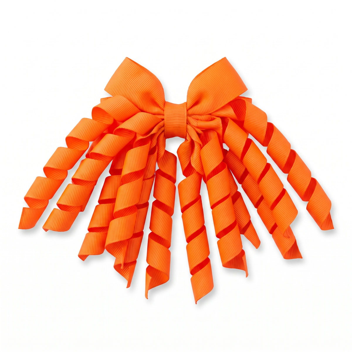 Neon Orange Grosgrain Curly Gift Bow