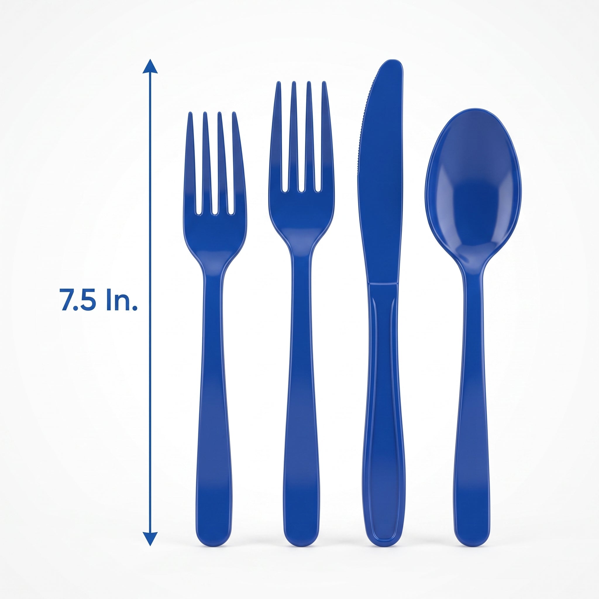 Royal Blue Heavyweight Plastic Cutlery Assortment - 7.5 in.