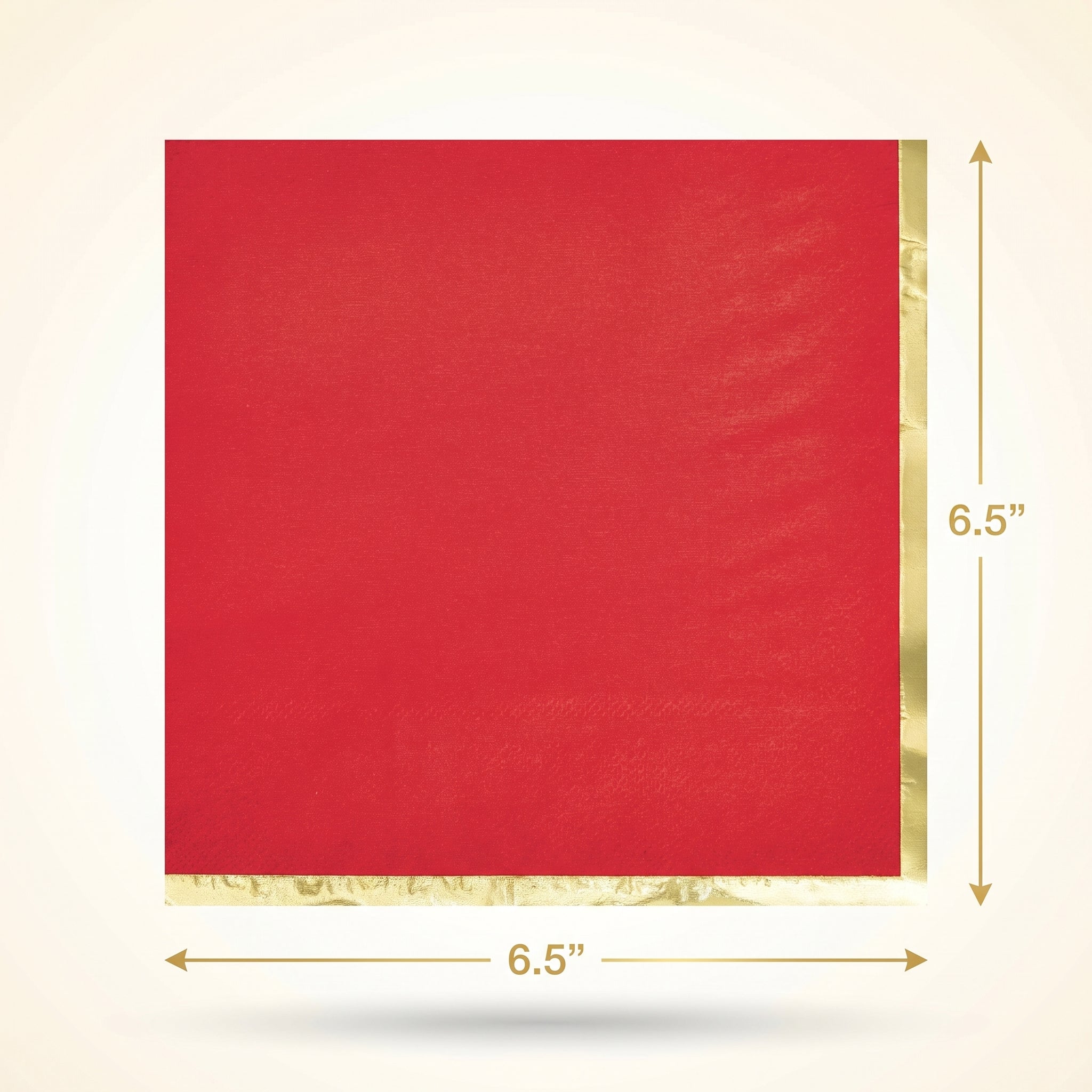Vibrant Red Hot Stamped Luncheon Napkins - 6.5 In. X 6.5 In.