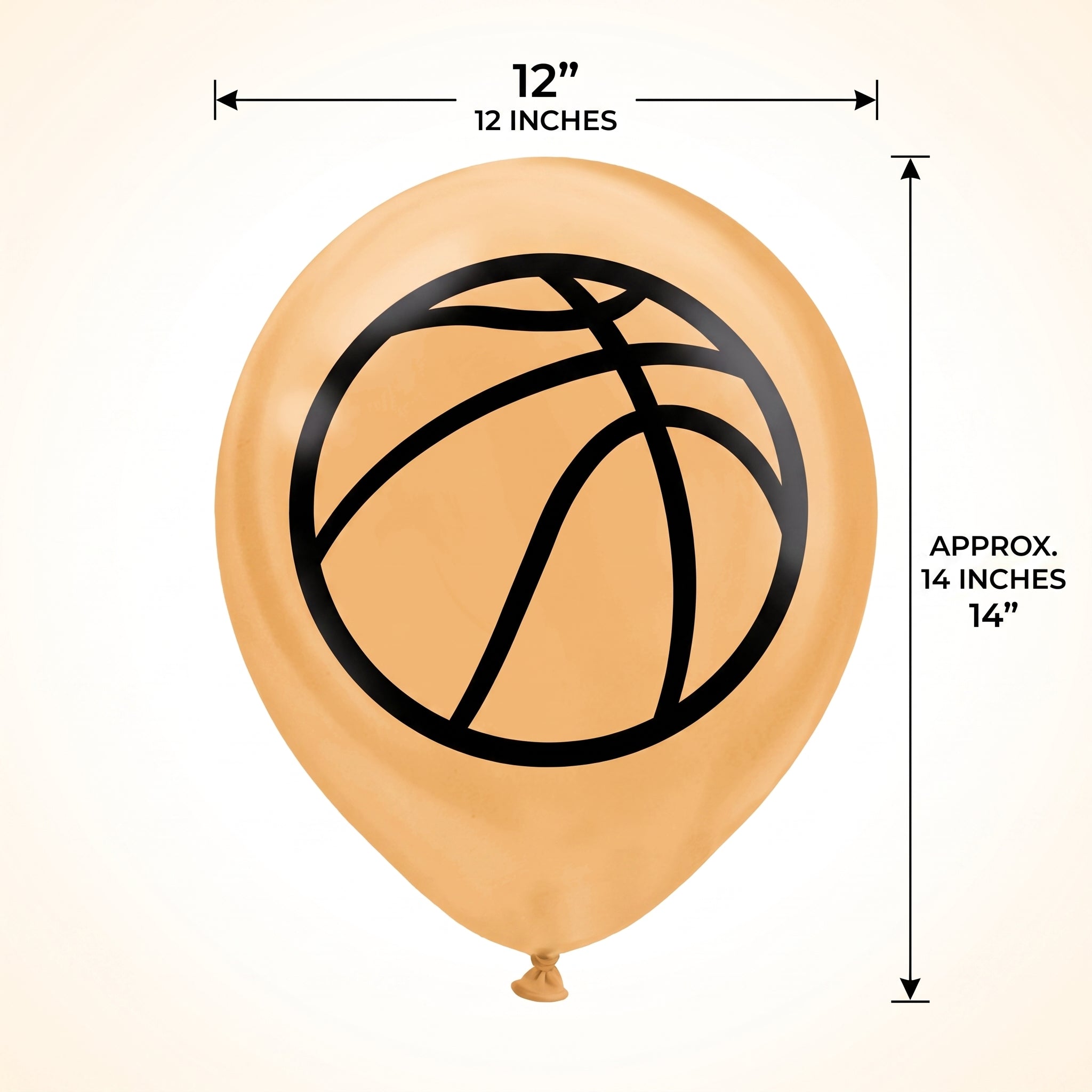 Basketball-Themed "Nothin' But Net" Latex Balloons - 12-Inch, 6-Pack
