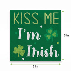 Irish Blessings St. Patrick's Day Beverage Napkins - 5 In. X 5 In.